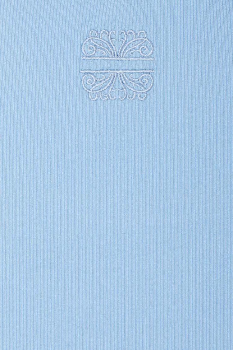 Ice Blue Ribbed Tank Top
