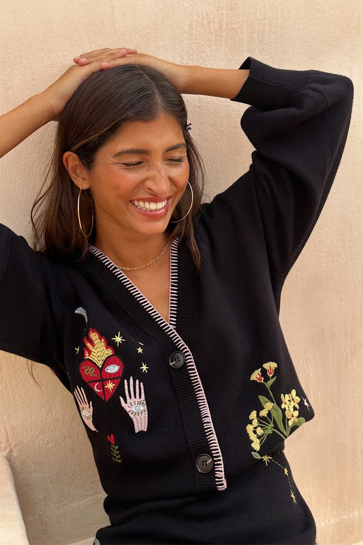 black night garden cardigan