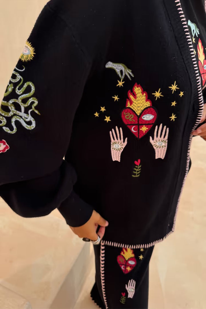 black night garden cardigan