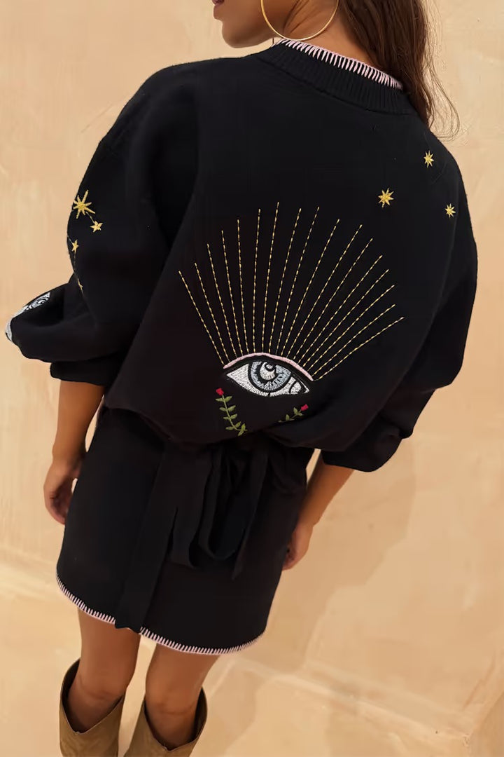 black night garden cardigan