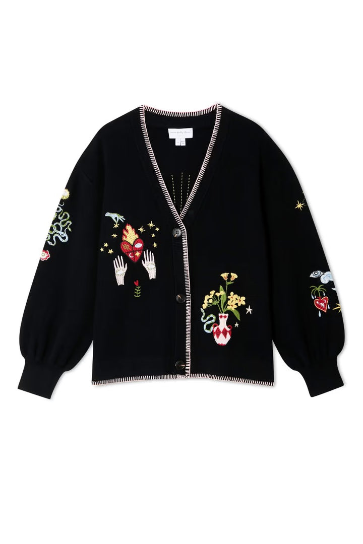 black night garden cardigan