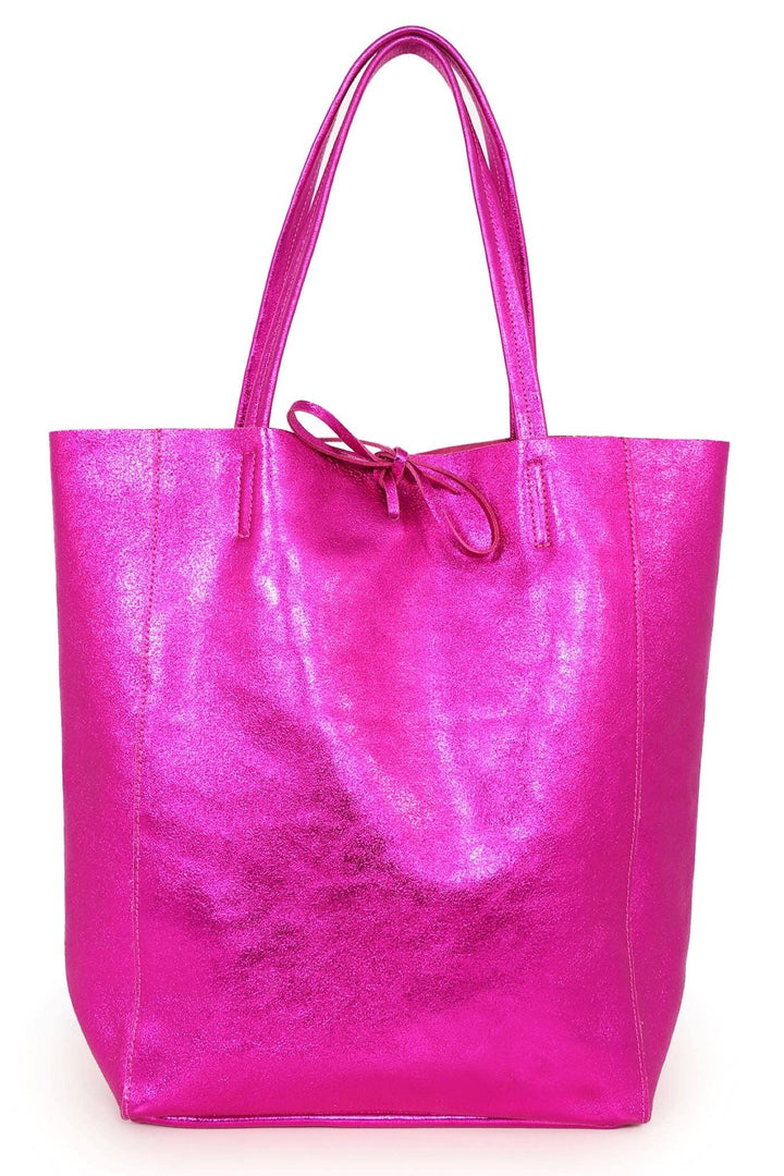 Heather Tote Bag - Raspberry, Metallic