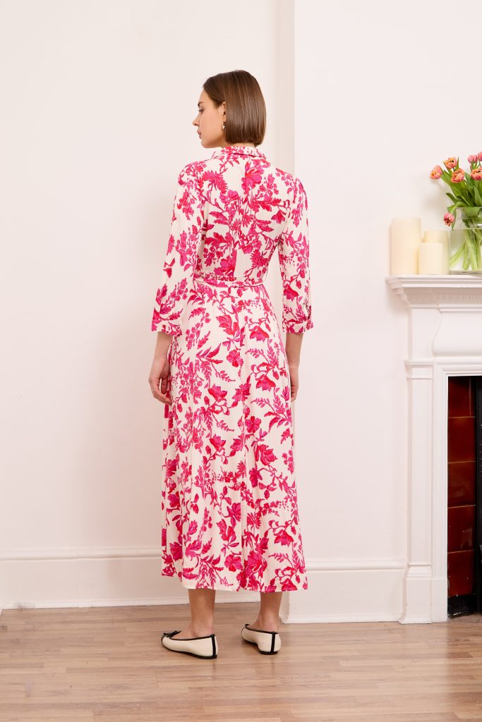 Daphne -Shirt Dress Hibiscus In Pink