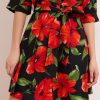 Paige – Cotton Shirt Mini Dress Poppy In Black And Red