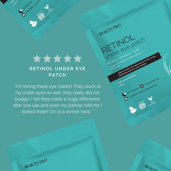 RETINOL Under Eye Mask Patch - Vegan, 3 Pairs per Pouch
