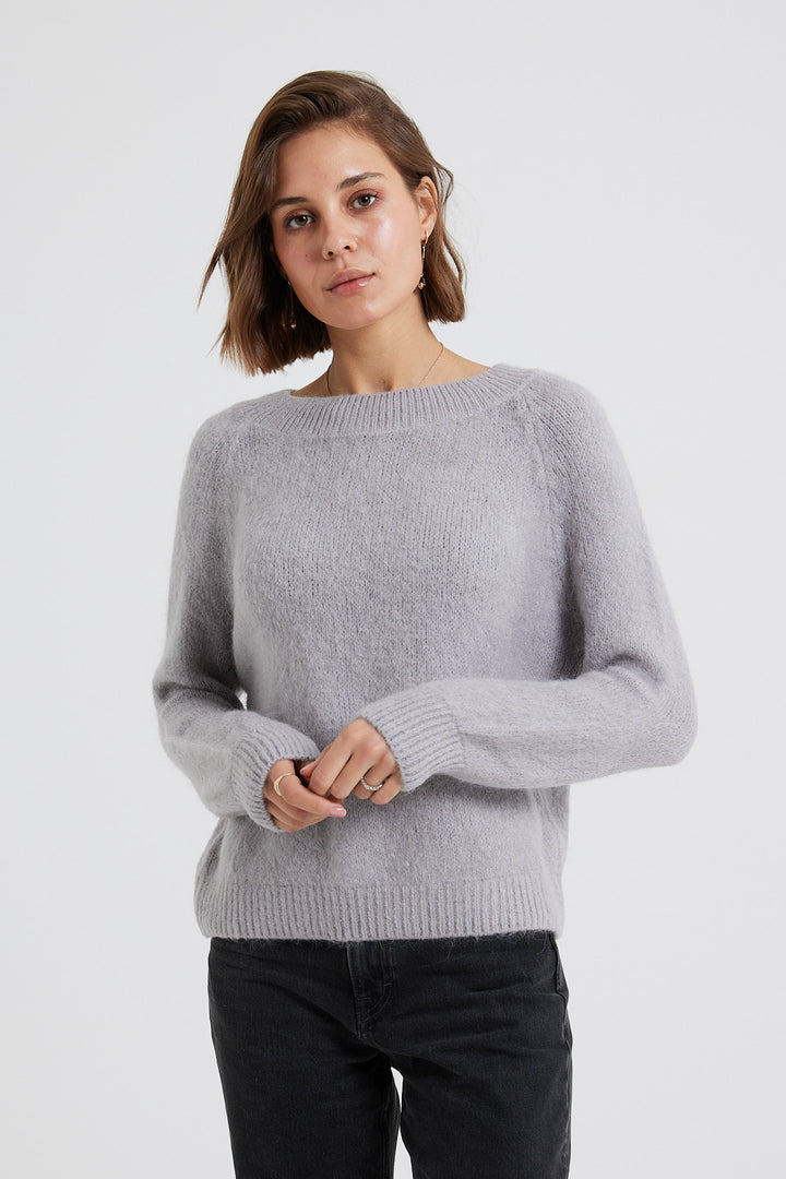 Amelia-Mohair blend Sweater In grey