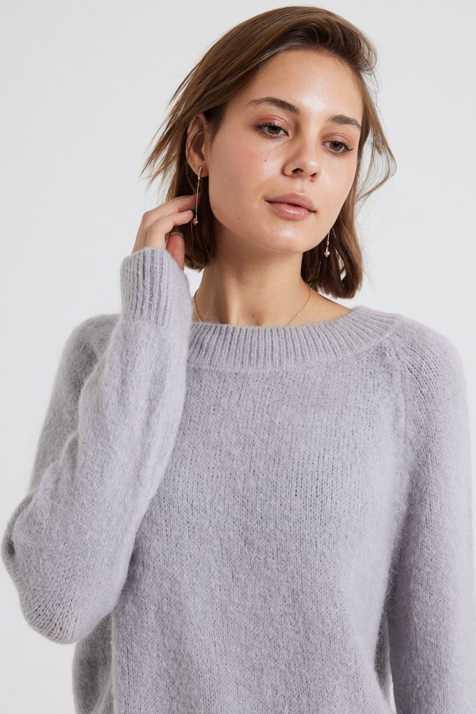 Amelia-Mohair blend Sweater In grey