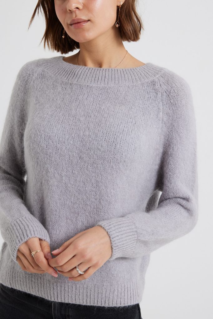 Amelia-Mohair blend Sweater In grey