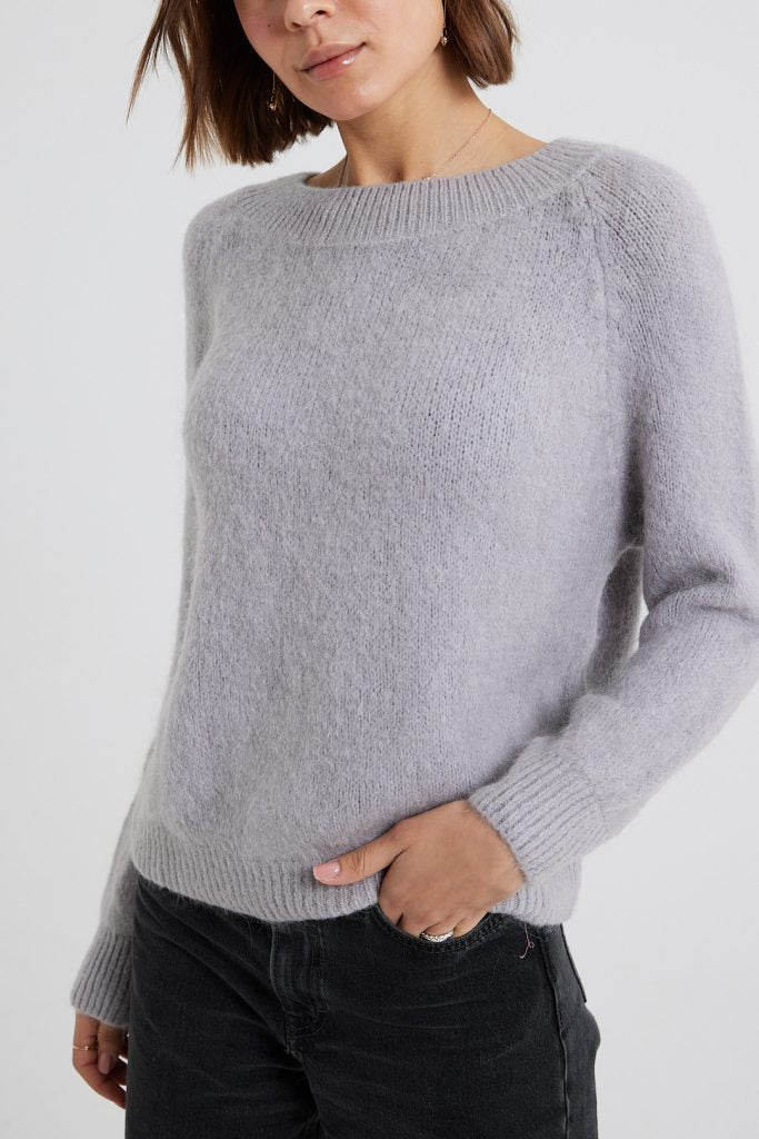 Amelia-Mohair blend Sweater In grey