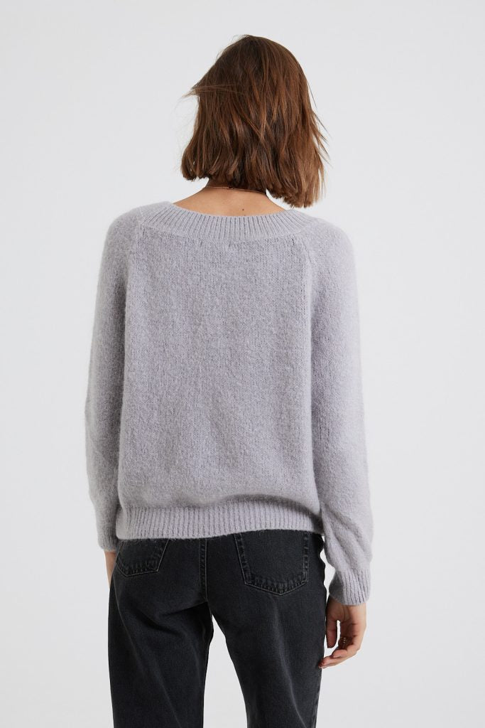 Amelia-Mohair blend Sweater In grey