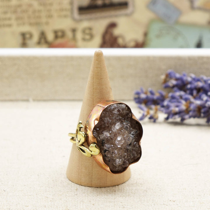 Raw Amethyst Crystal Stone Rings