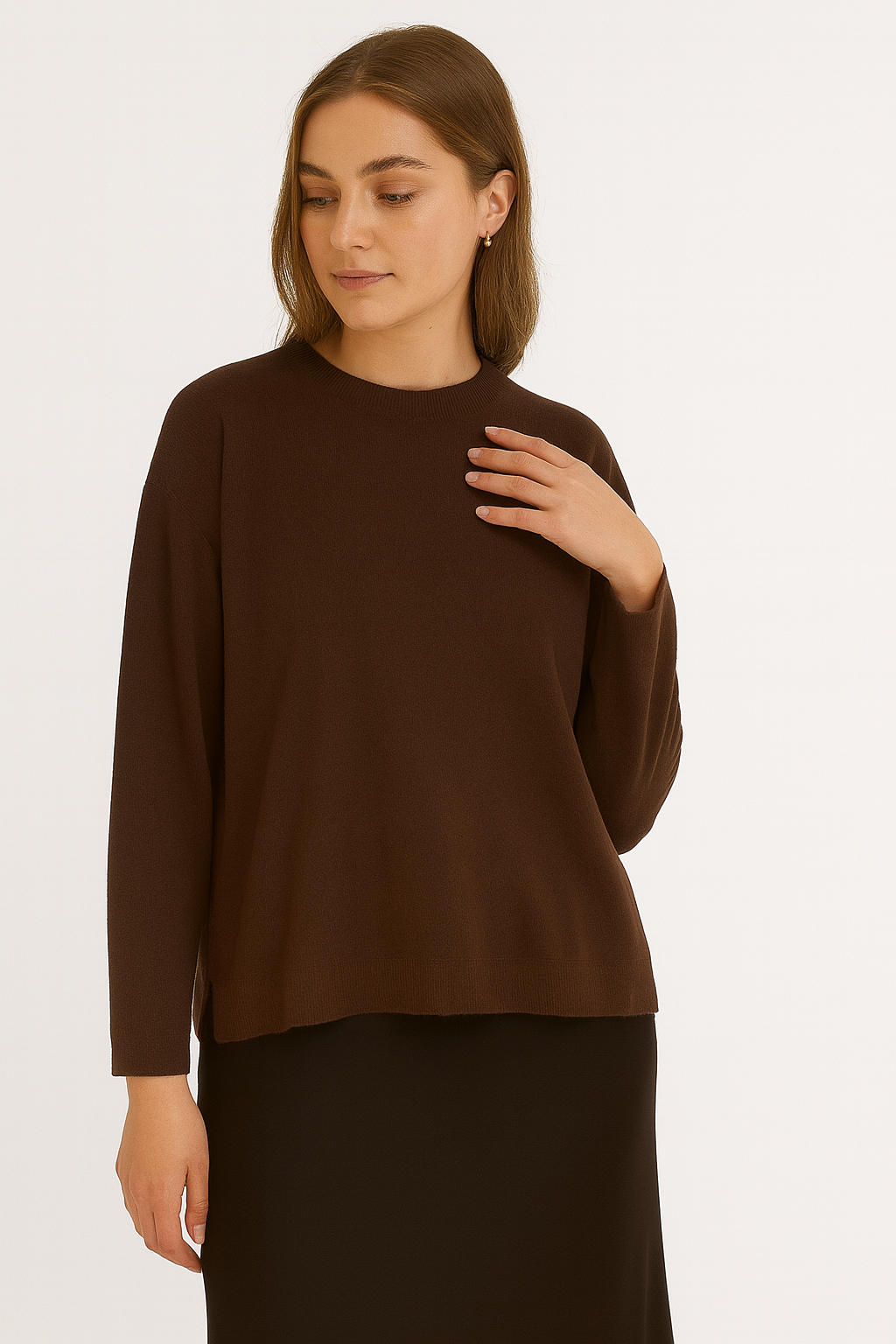 SOFT KNIT BASIC JUMPER: Black