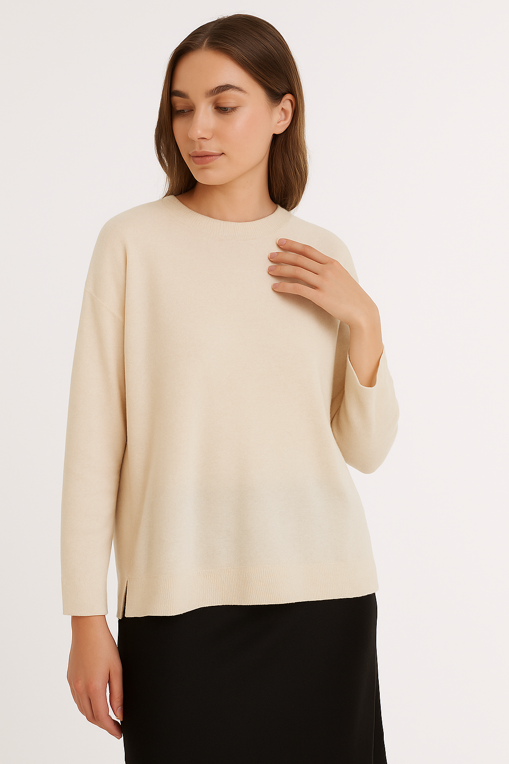 SOFT KNIT BASIC JUMPER: Black