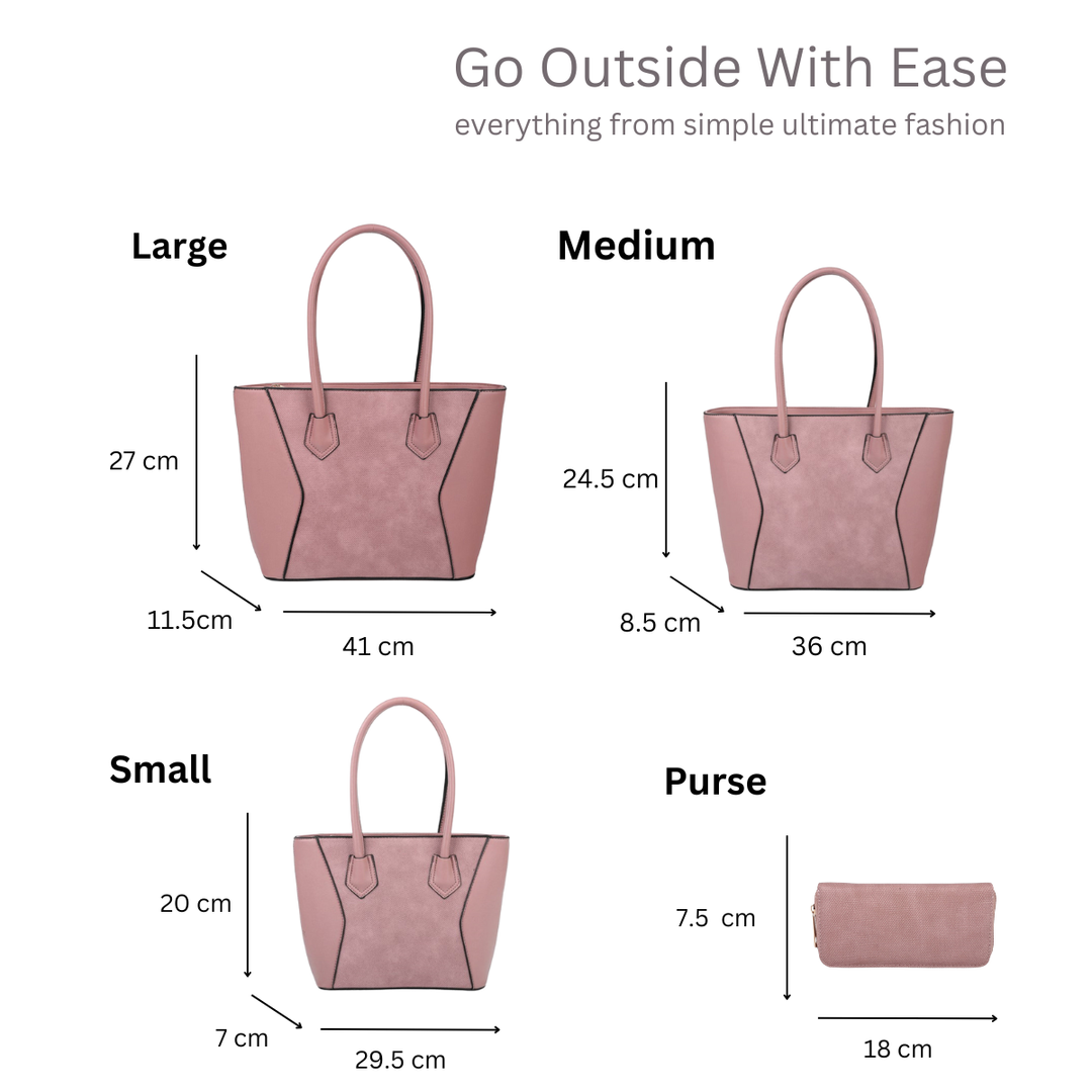 PU Leather Handbag Large Tote Navy