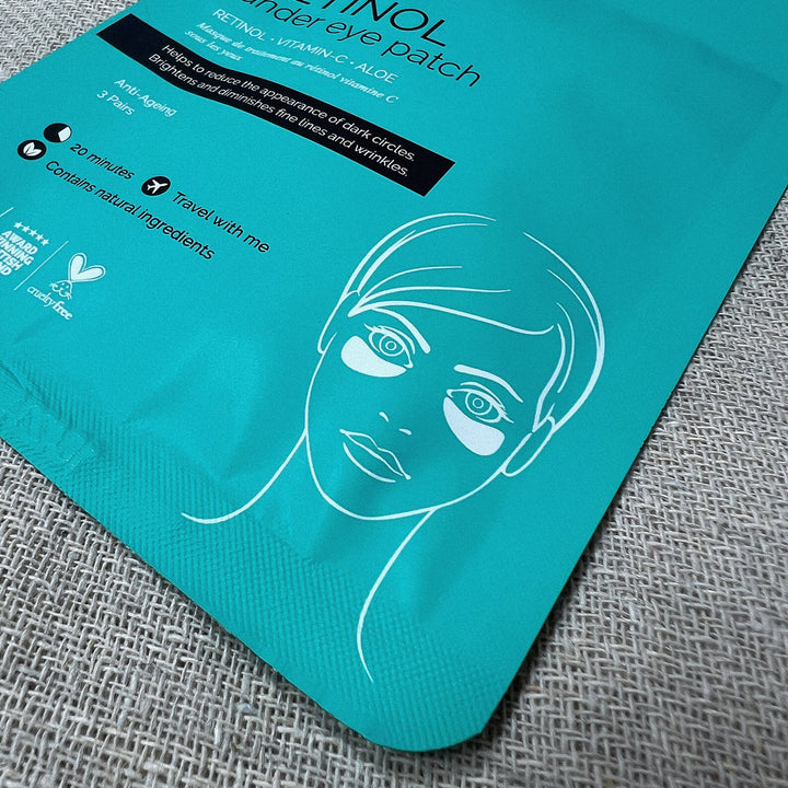 RETINOL Under Eye Mask Patch - Vegan, 3 Pairs per Pouch