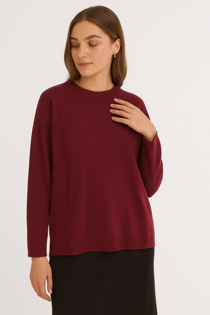SOFT KNIT BASIC JUMPER: Burgundy