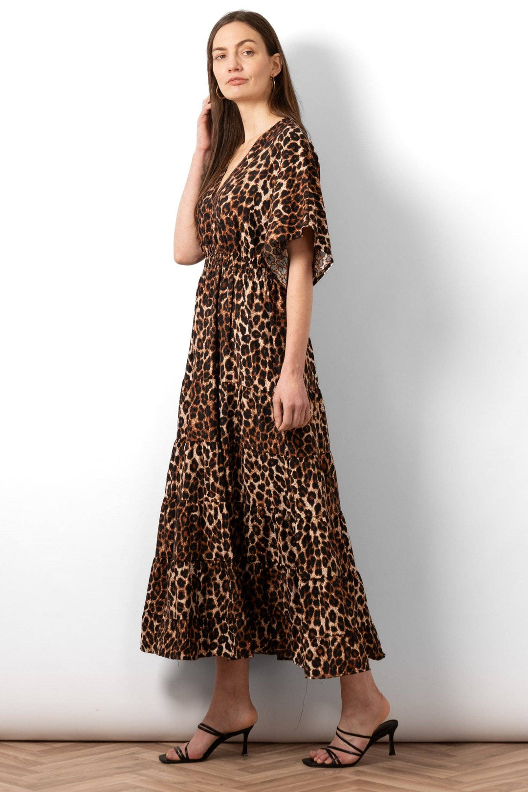 Sienna Maxi Kaftan Dress - Leopard