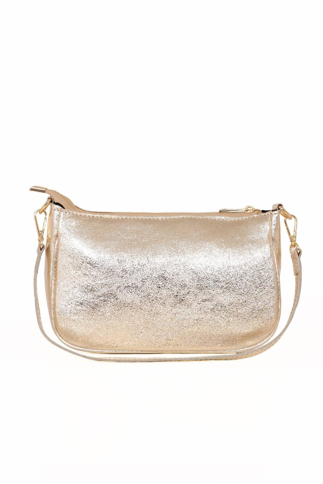 Chloe - Italian Leather Baguette Bag - Gold  Metallic