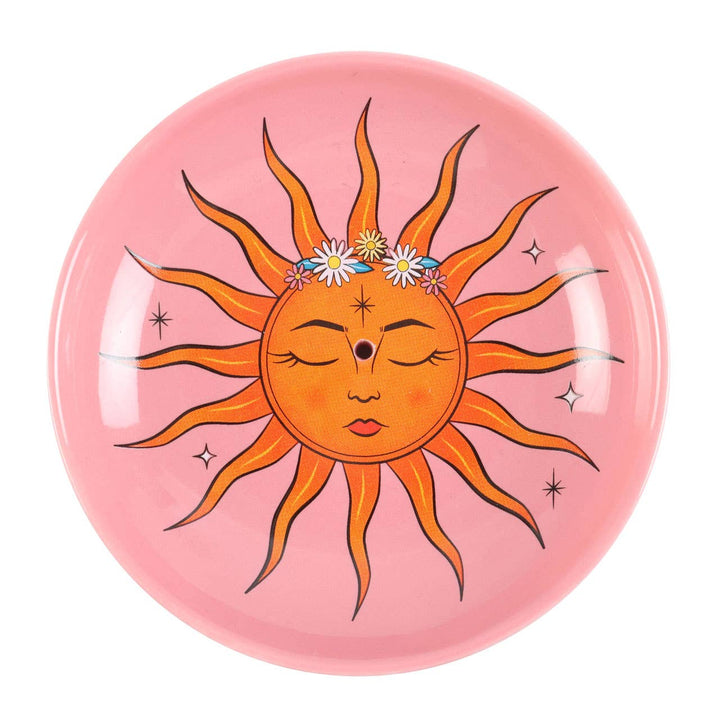 The Sun Celestial Pink Ceramic Incense Holder Plate