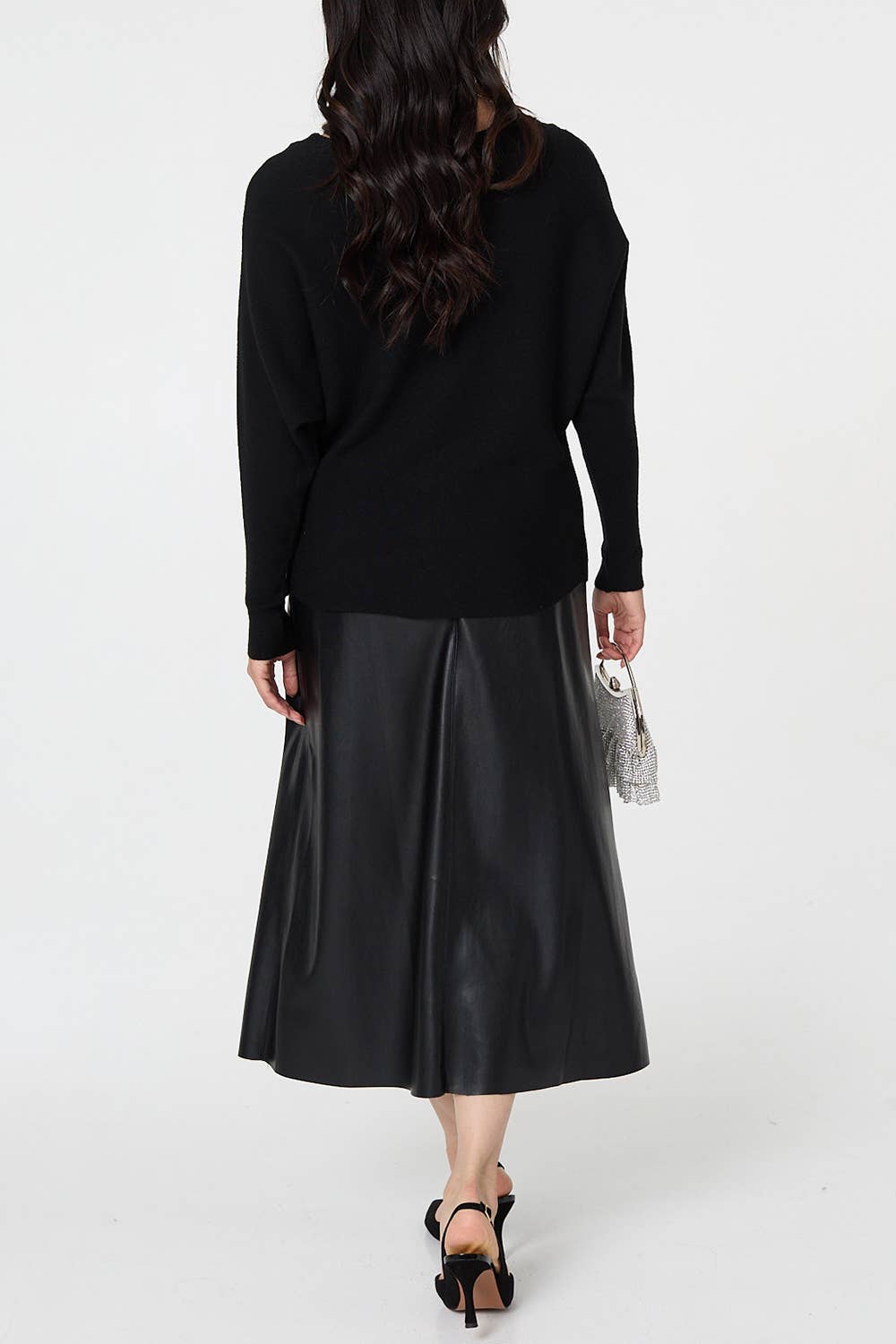 Sparkle Front Batwing Sleeve Jumper
: Black