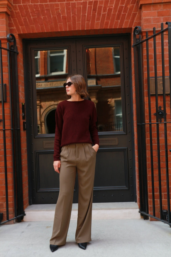 Ivy – Wool-blend Sweater In burgundy