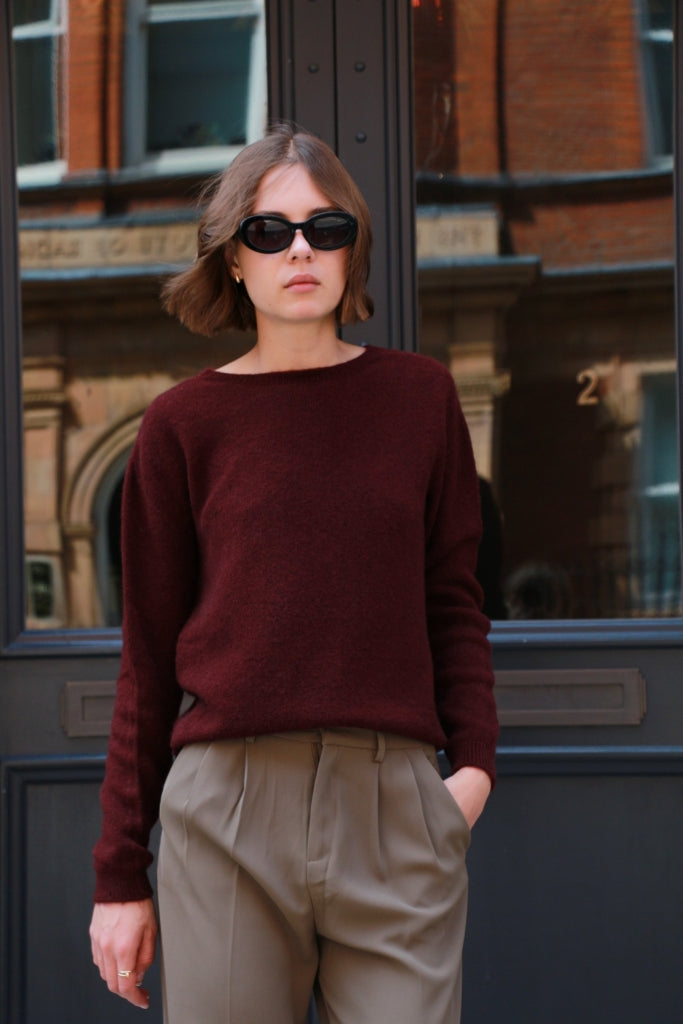Ivy – Wool-blend Sweater In burgundy