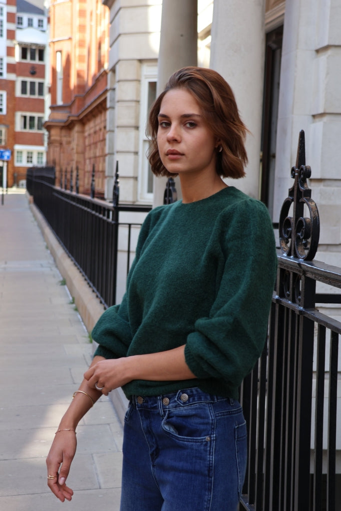 Isabelle – Wool-blend Sweater In bottle green