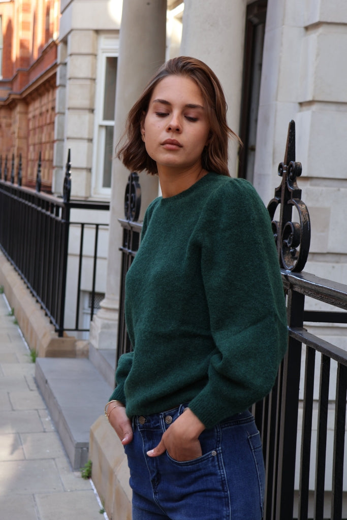 Isabelle – Wool-blend Sweater In bottle green