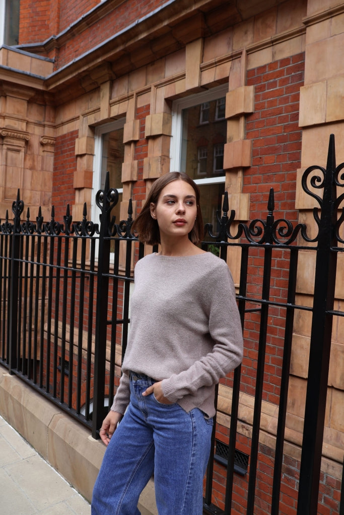 Ivy – Wool-blend Sweater In Taupe
