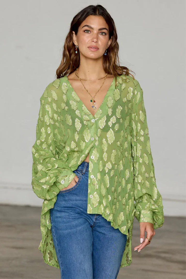 Green Jacquard Miley Shirt