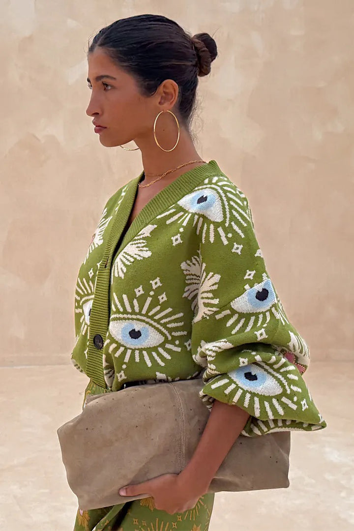 Khaki Eye Cardigan