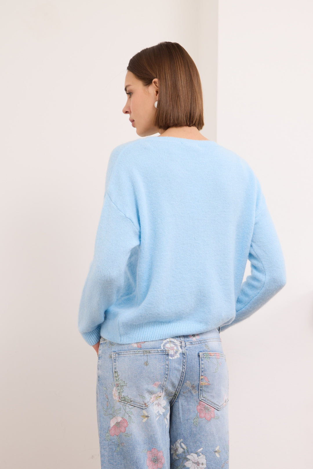 ANNIE – WOOL-BLEND SWEATER IN BABY BLUE