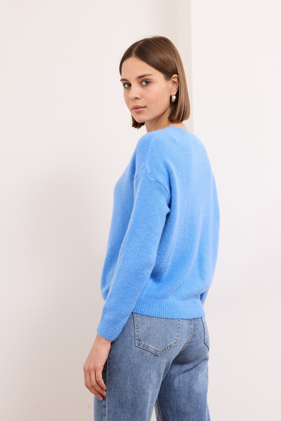 ANNIE – WOOL-BLEND SWEATER IN BLUE