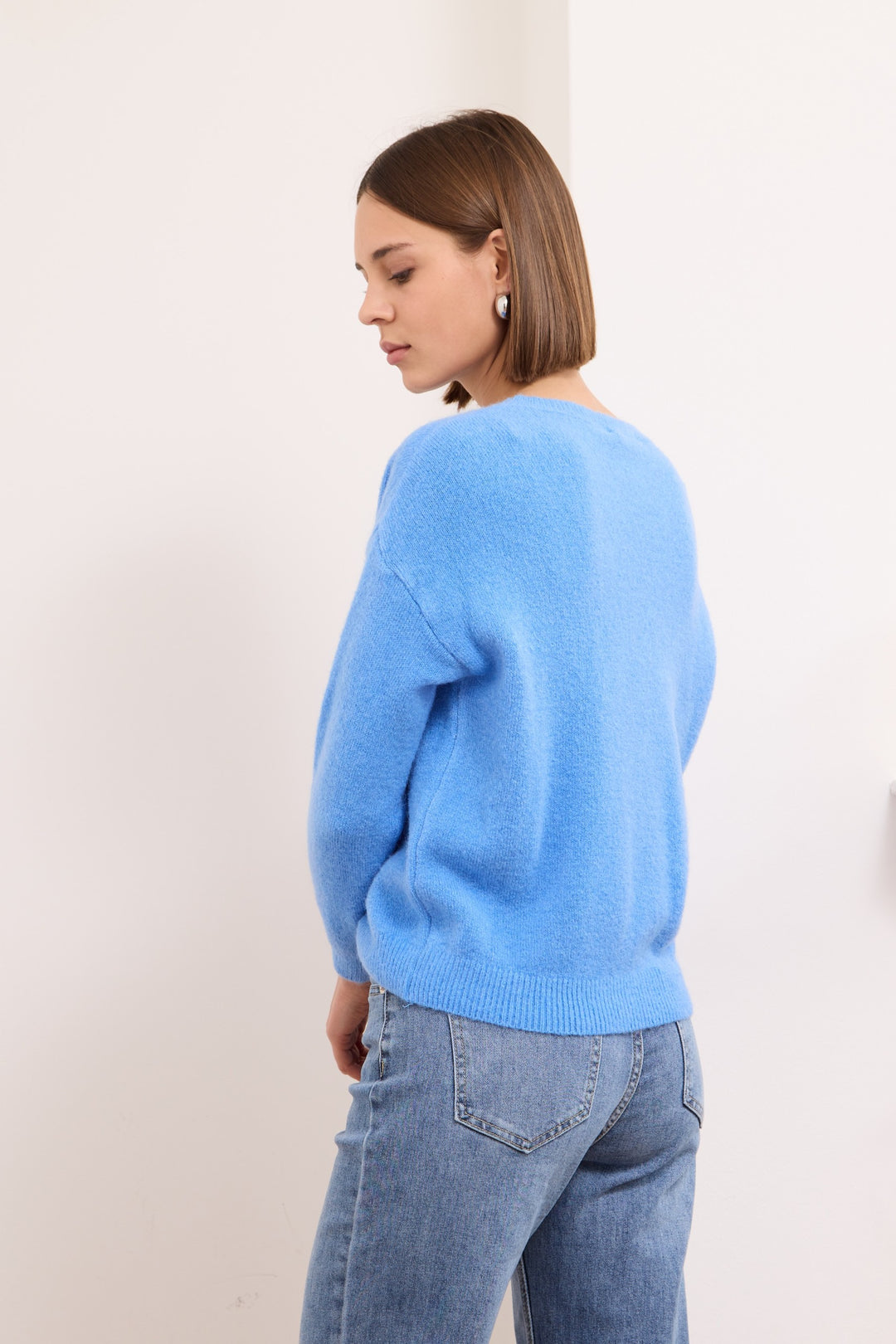 ANNIE – WOOL-BLEND SWEATER IN BLUE