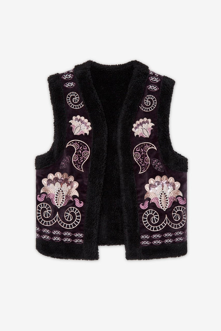 PAISLEY EMBROIDERED VEST