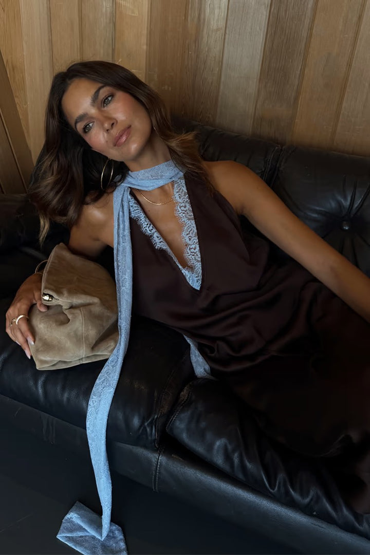 Chocolate Blue Lace Top