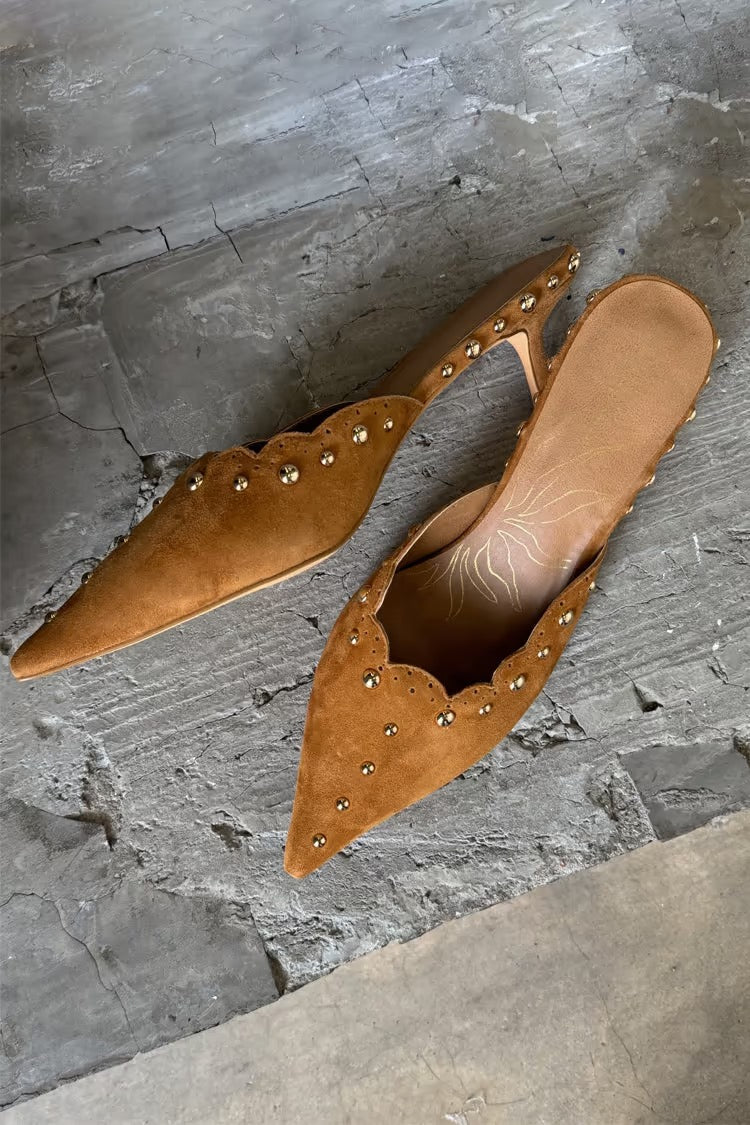 Suede Scallop City Mules