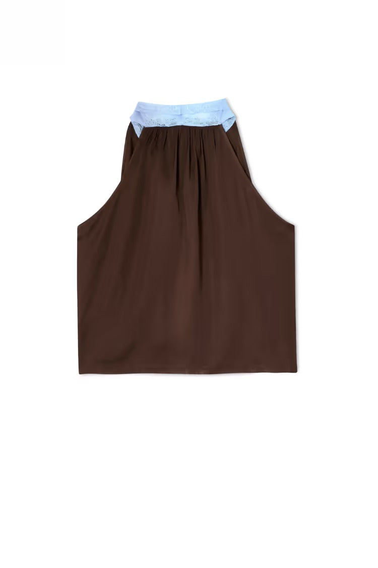Chocolate Blue Lace Top