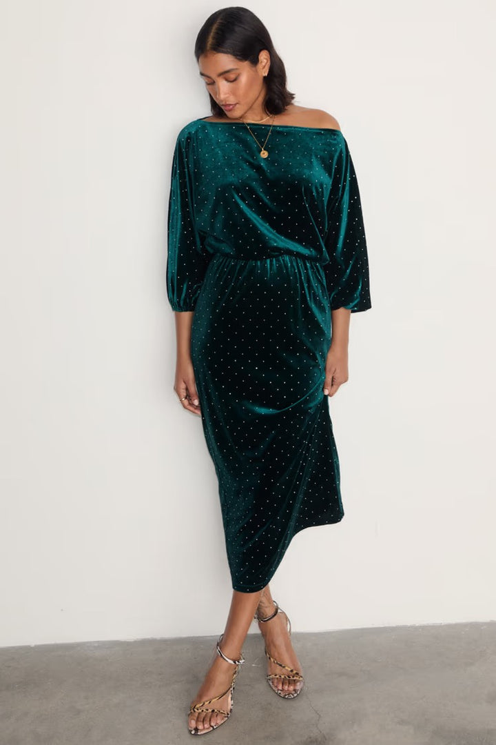 Emerald Velvet Tilly Dress