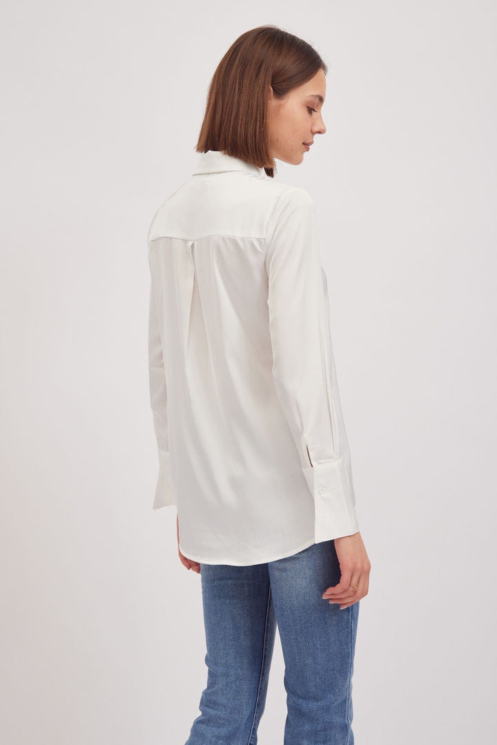 ALEXIS -SATIN SHIRT IN WHITE