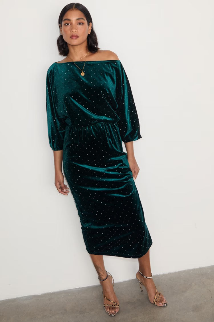 Emerald Velvet Tilly Dress