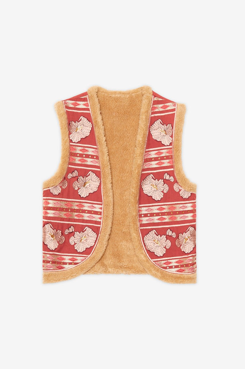 SHEEPSKIN EMBROIDERED VEST