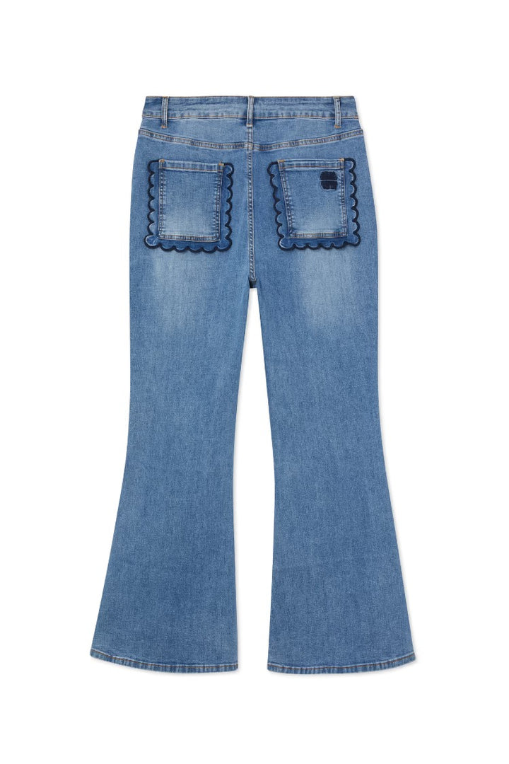 Denim Flare Scallop Jean