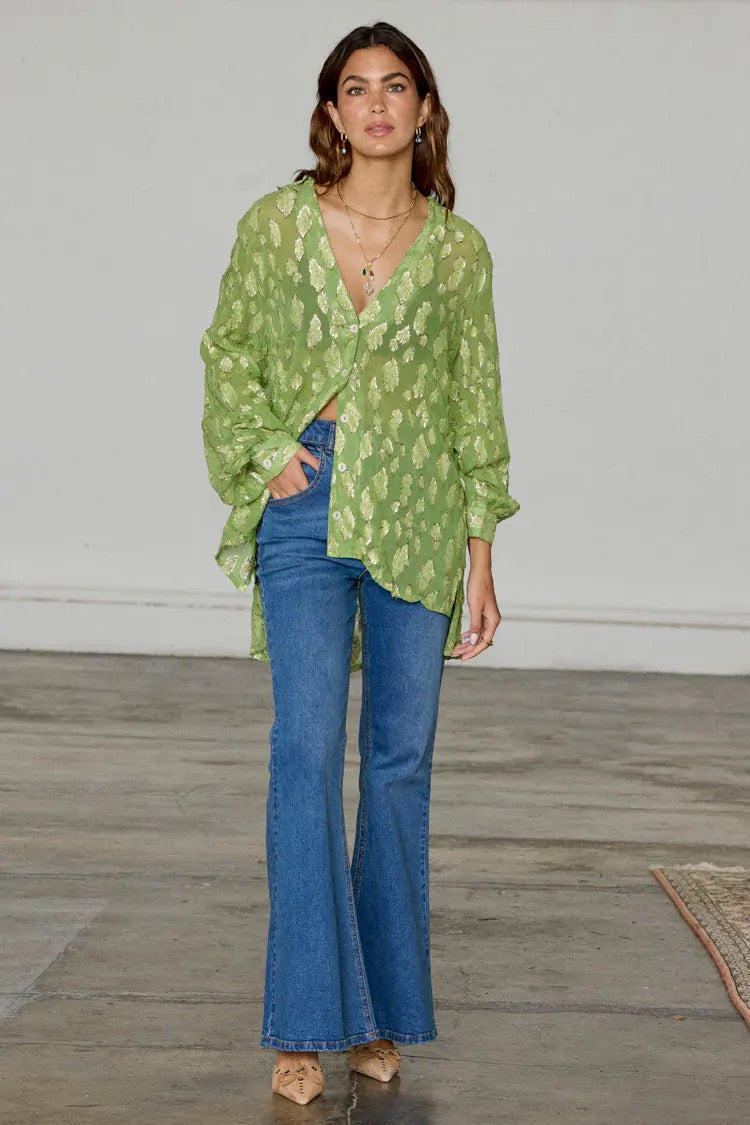 Green Jacquard Miley Shirt