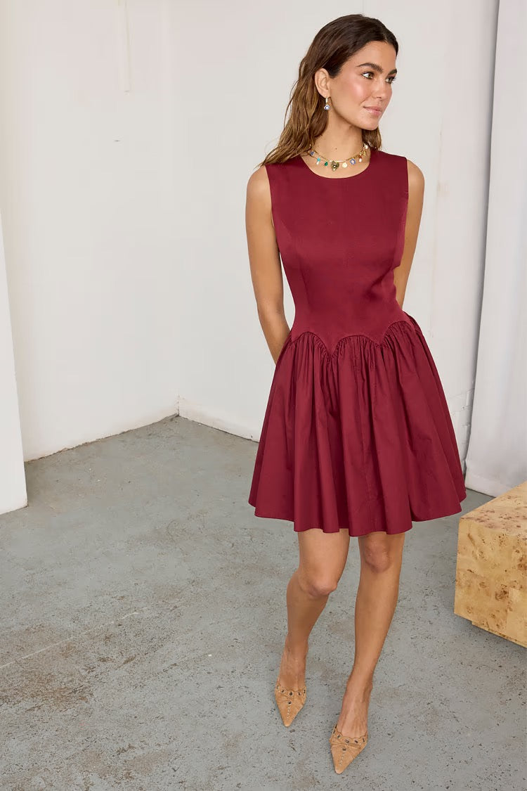 Burgundy Mini Monika Dress