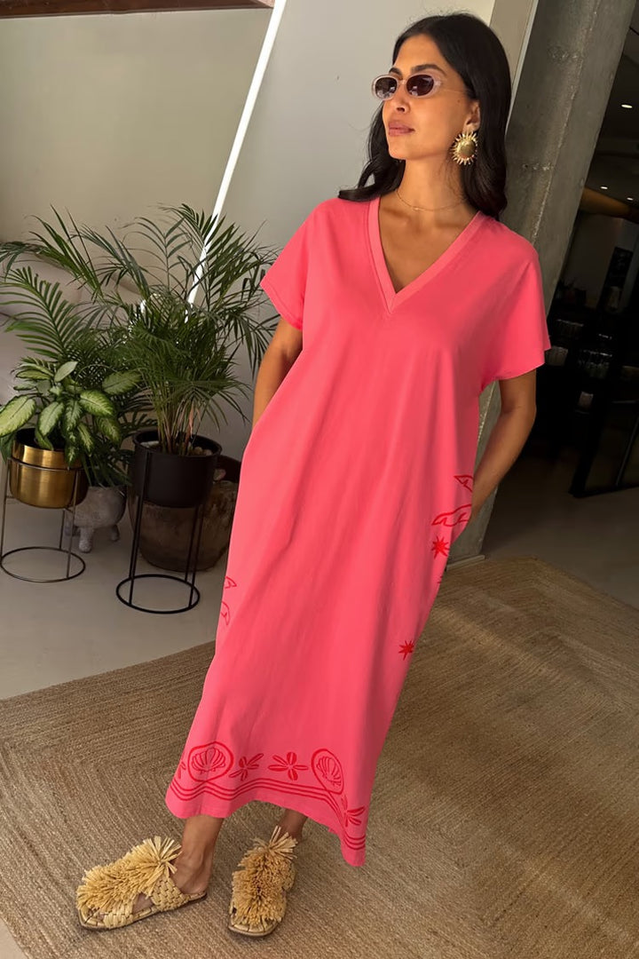 Pink and Red Azura T-Shirt Dress