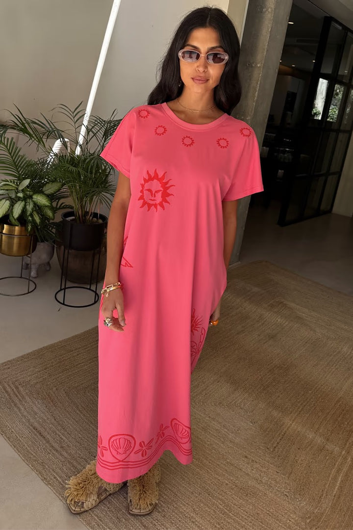 Pink and Red Azura T-Shirt Dress