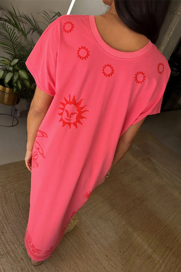 Pink and Red Azura T-Shirt Dress