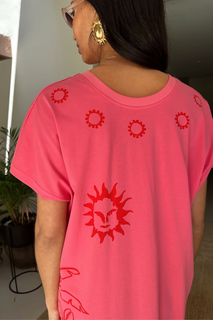 Pink and Red Azura T-Shirt Dress