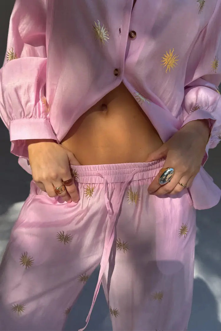 Pink Elissa Trousers with Sun Foil